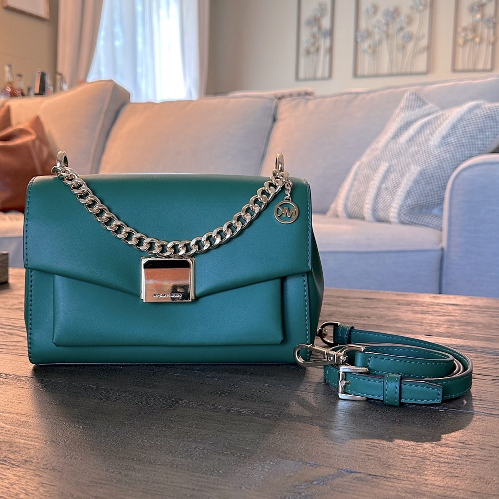 Michael Kors Lita Medium Crossbody Bag in Jewel Green Color
